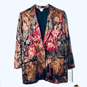 NWT Joseph Gee Sz Medium Floral Patchwork Women's Jacket Vintage